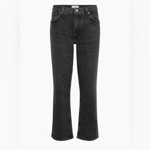 Agolde black kye mid rise straight crop jeans size 22